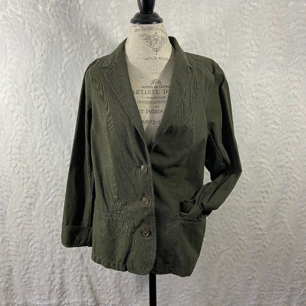 RH Ruff Hewn Blazer Olive Drab Houndstooth Oversized Distressed look - Picture 3 of 11